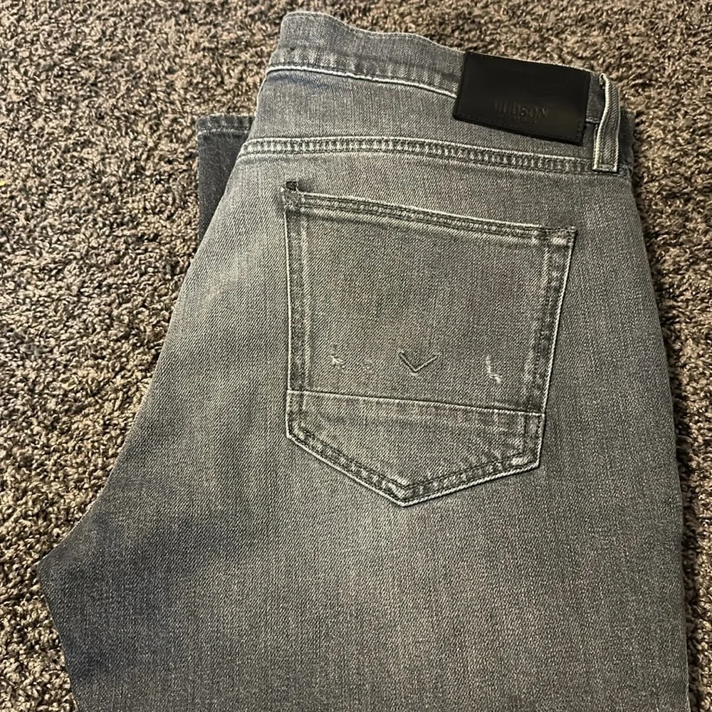 Hudson Men's Distressed Zack Skinny Gray Jeans sz 34‎